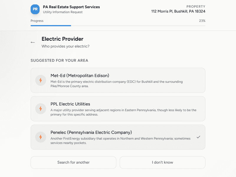 UtilitySheet - AI-Assisted Provider Picker