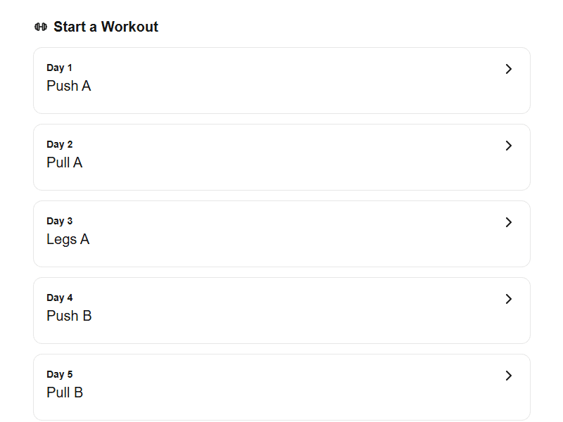 7-Day Workout Tracker - Progress Tracking