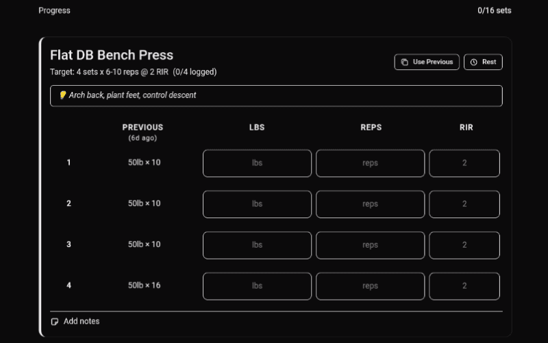 7-Day Workout Tracker