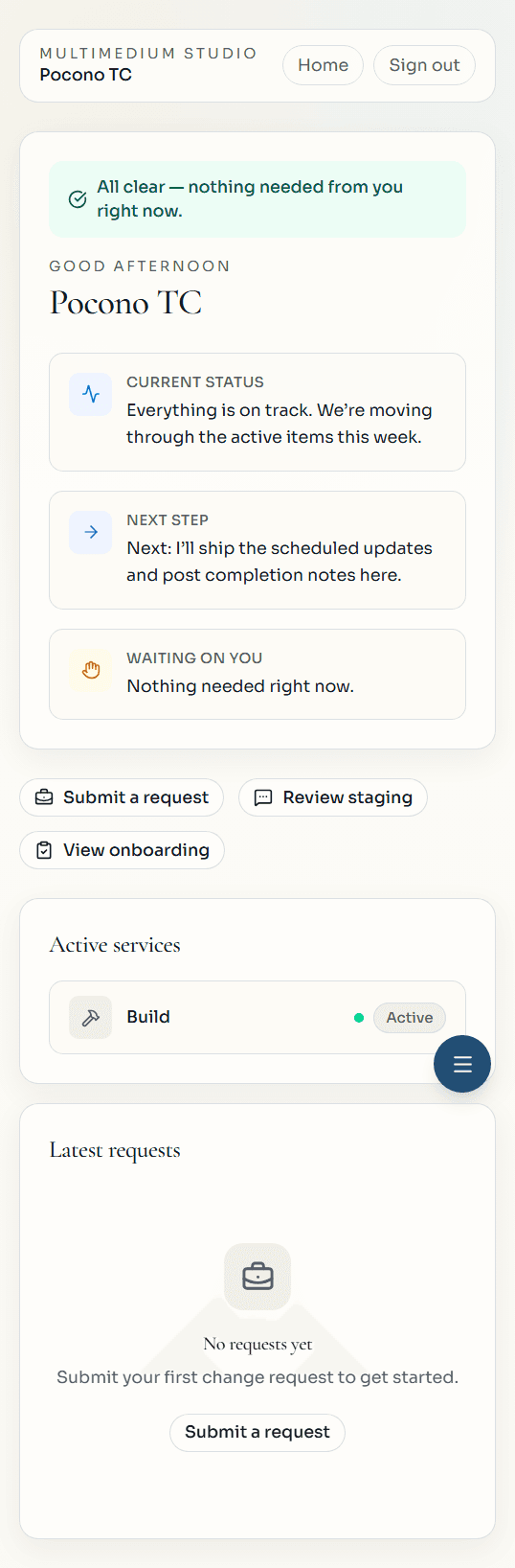 Client Portal - Mobile Portal Optimization