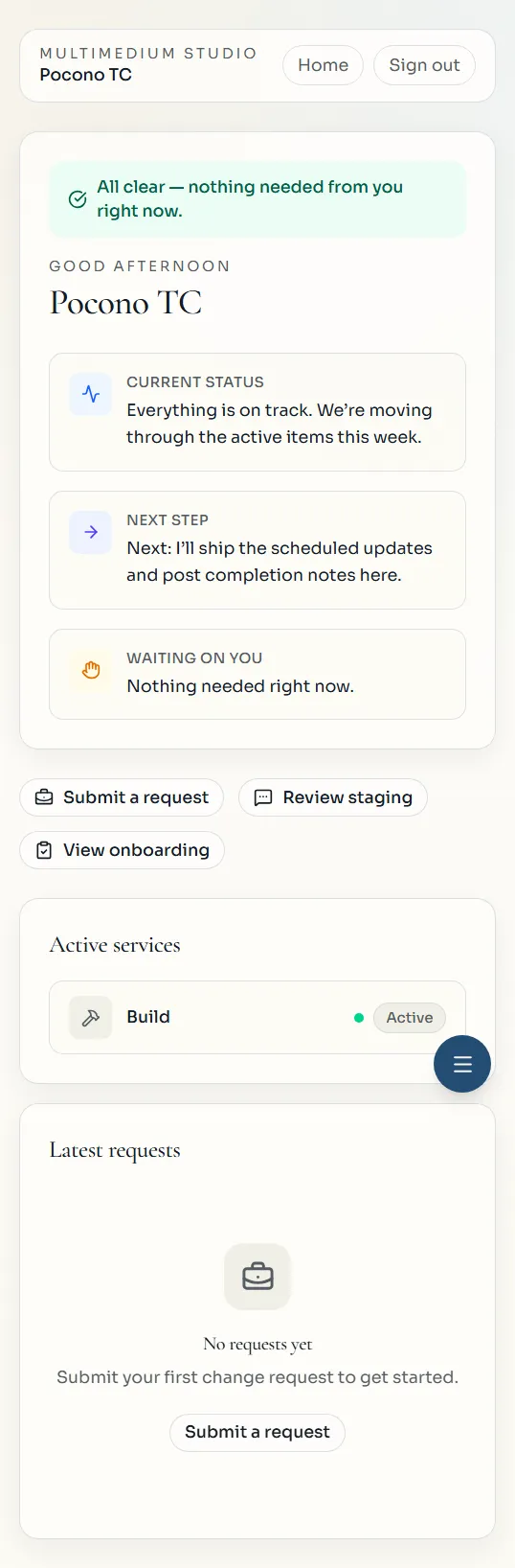 Client Portal - Mobile Portal Optimization