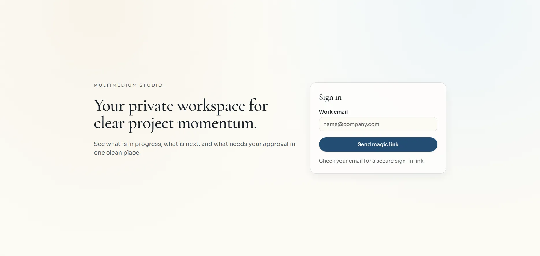 Client Portal website design case study hero image
