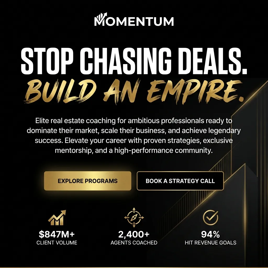 Momentum Real Estate Coaching website design case study hero image