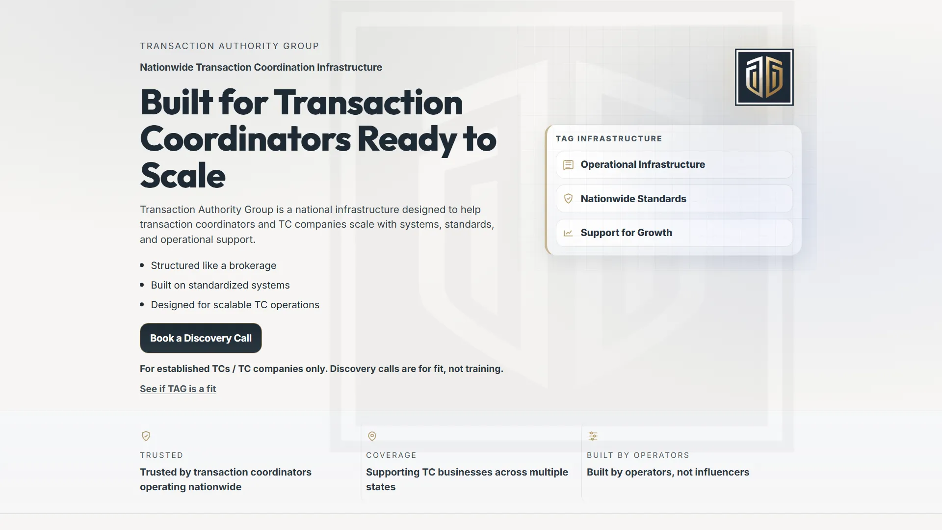 Transaction Authority Group (TAG) website design case study hero image