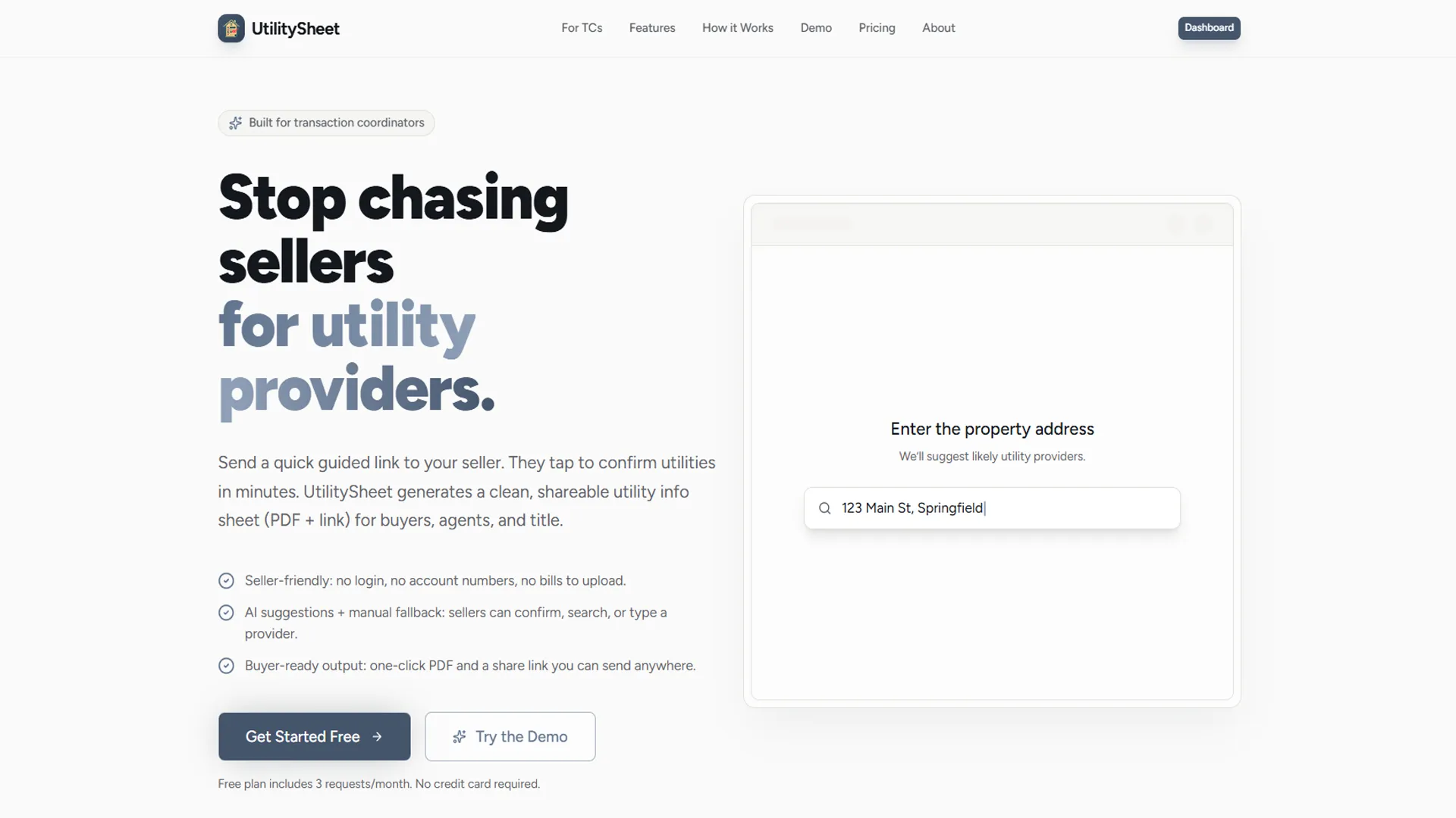 UtilitySheet website design case study hero image