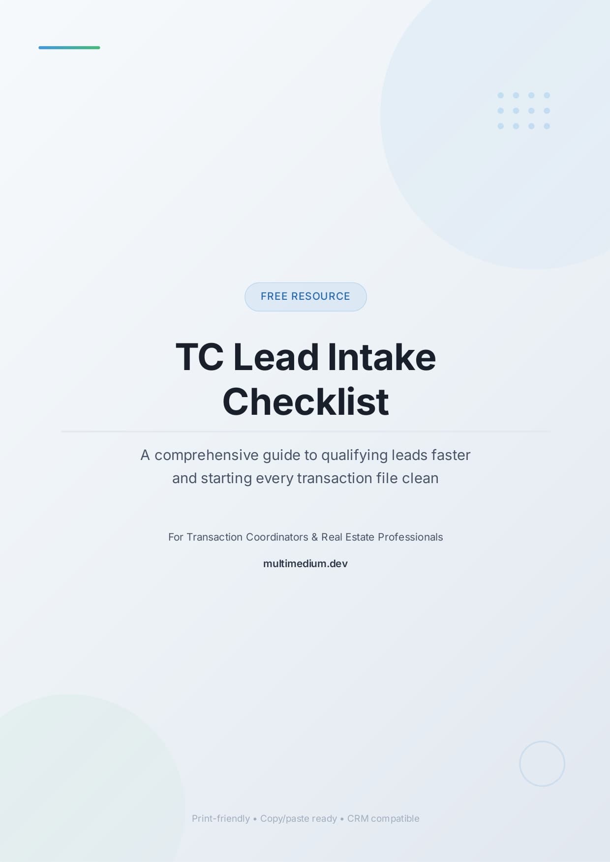 TC Lead Intake Checklist preview
